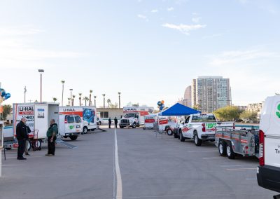 U-Haul equipment on display.