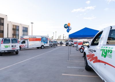 U-Haul equipment on display.