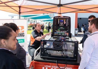 U-Haul employees giving a safe trailering demonstration.