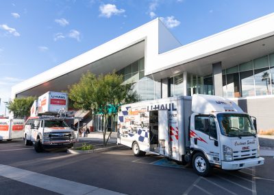 U-Haul equipment on display.